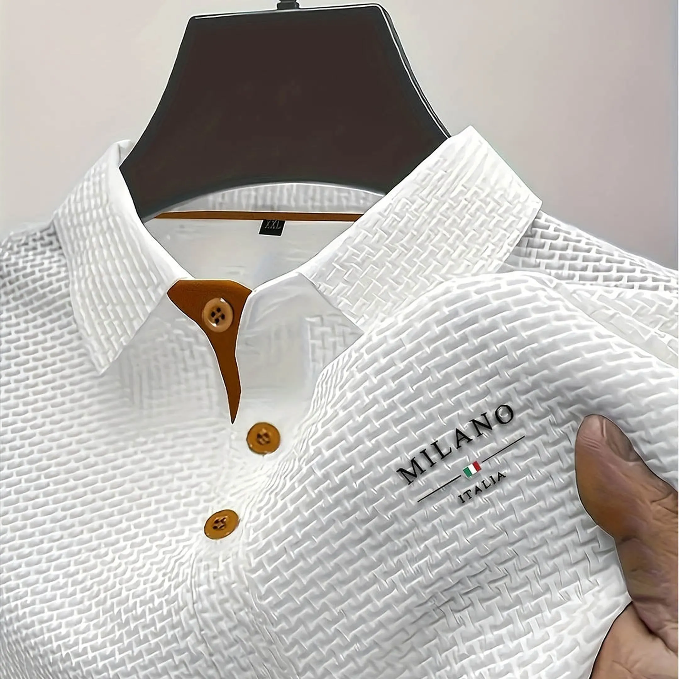 Men's Textured Knit Polo Shirt &ndash; Smart Casual Staple