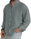 Men's Loose Linen Cotton Button T-Shirt