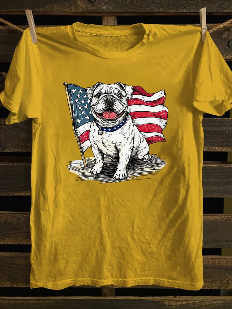 Bulldog 4th Of July T-shirt