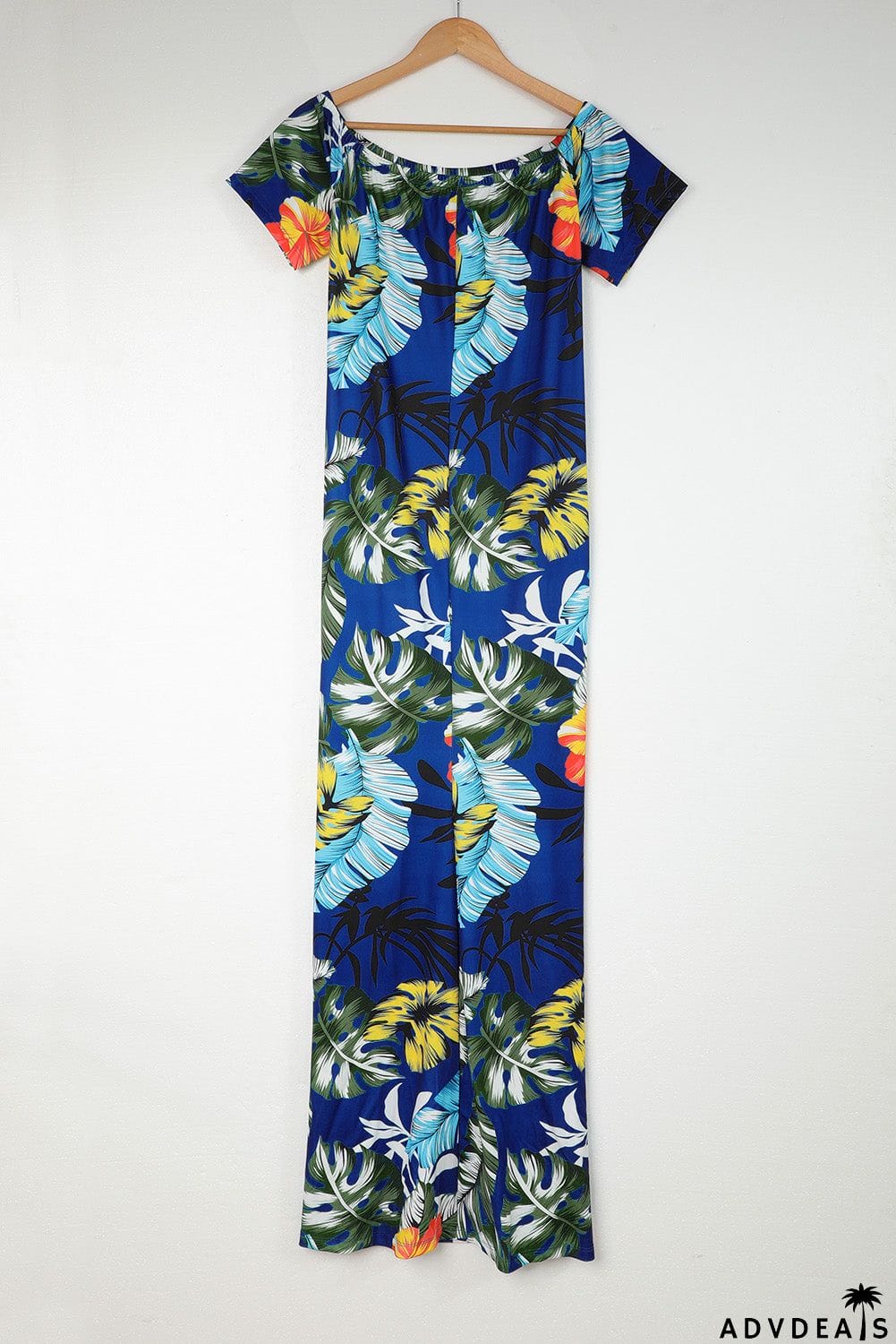 Green Boat Neck Floral Print Plus Size Maxi Dress