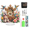 (US Local)Acrylic Special Shape Flower Bird Diamond Painting Clock Ornaments Kit