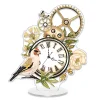 (US Local)Acrylic Special Shape Flower Bird Diamond Painting Clock Ornaments Kit