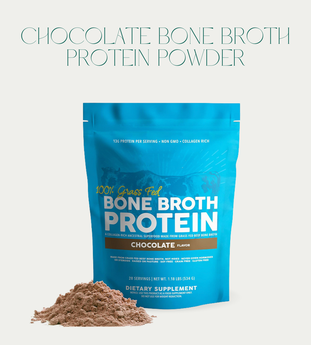 Chocolate Bone Broth Protein Powder – Grass-Fed Collagen
