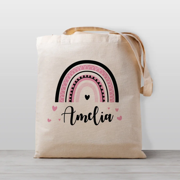 Personalized Kids Rainbow Tote Bagl12