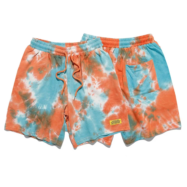 Hip Hop Gradient Tie Dye Track Shorts at Hiphopee