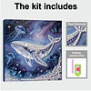 DIY Pearl Painting whale for Home Decor with Frame(30x30cm)