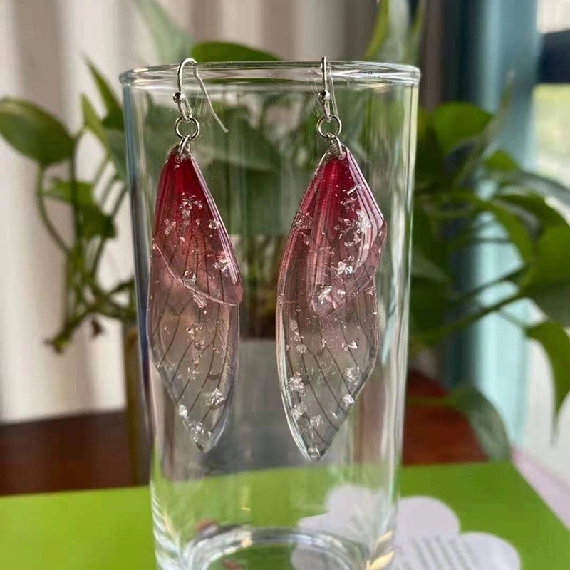 1 Pair Minimalist Wings Copper Epoxy Women’s Drop Earrings