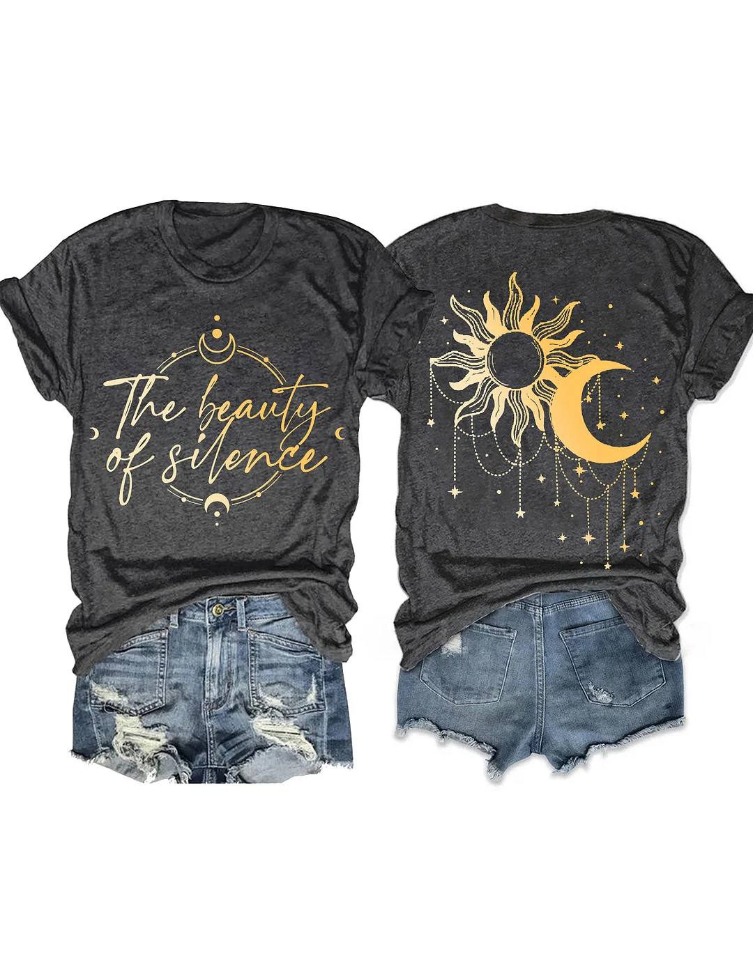 The Beauty Of Slience Shiny Moon Phase T-shirt