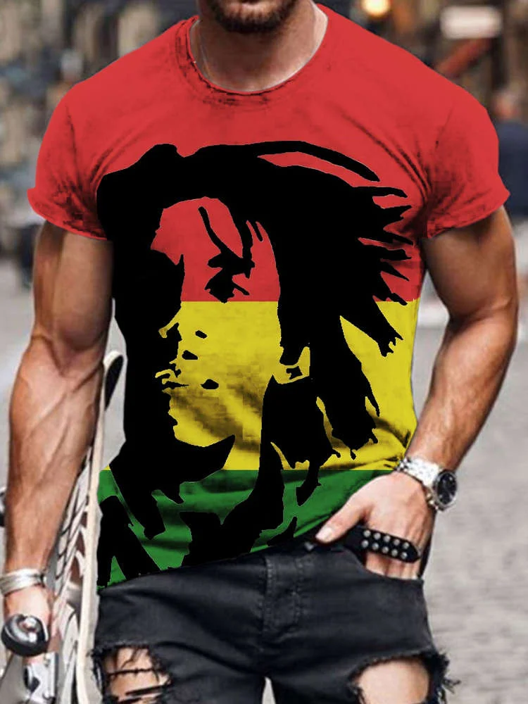 Comstylish Colorful Reggae Print Men's T-Shirt