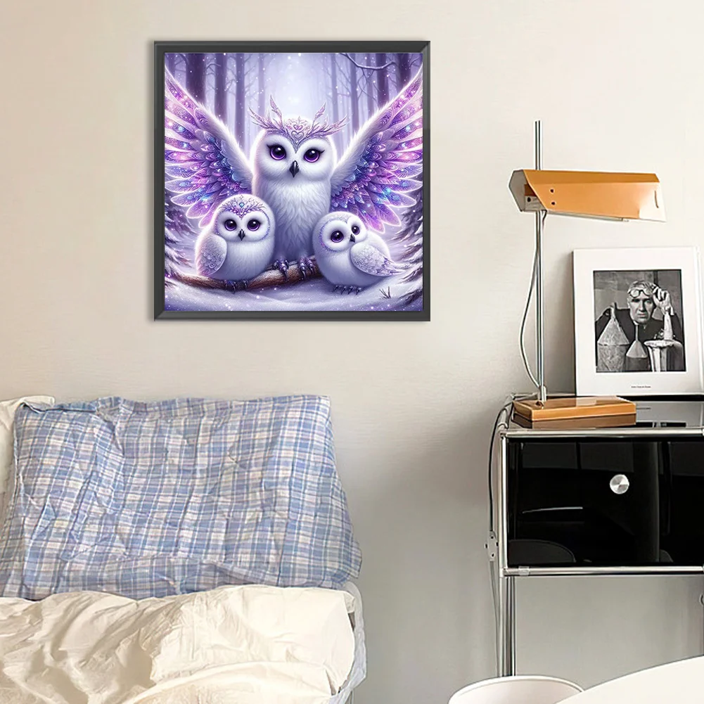Diamond Painting - Full Round Drill - Shining Owl(Canvas|30*30cm)