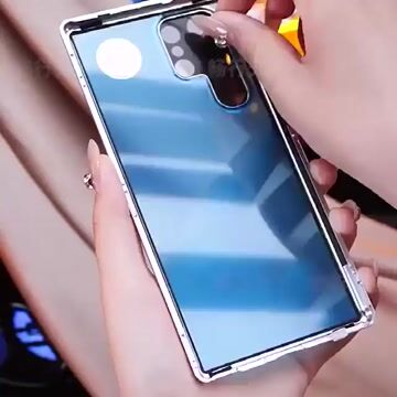 Samsung phone case with magnetic tempered double-sided glass