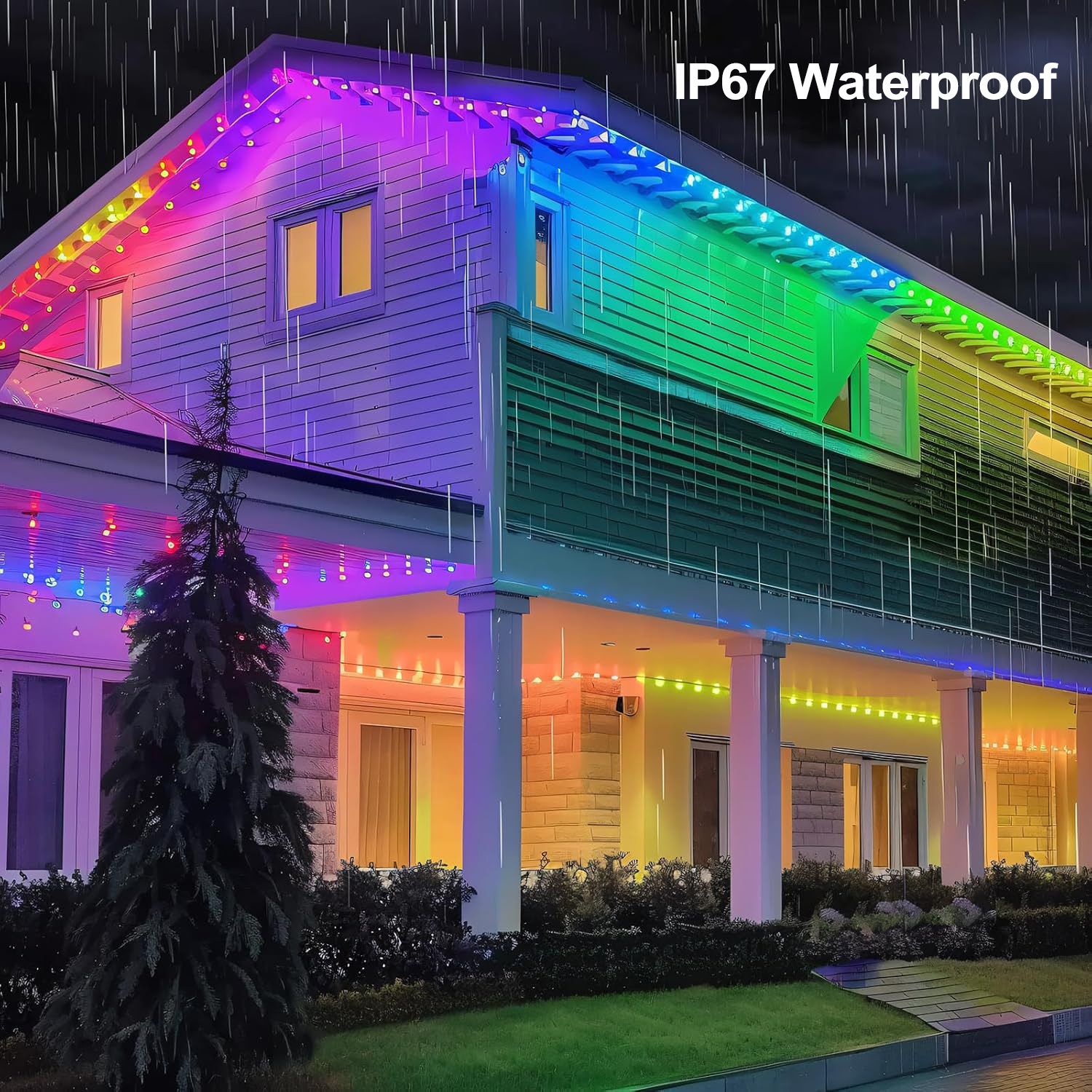 Tegooe Smart RGBIC Permanent Outdoor String Lights IP65 Rated