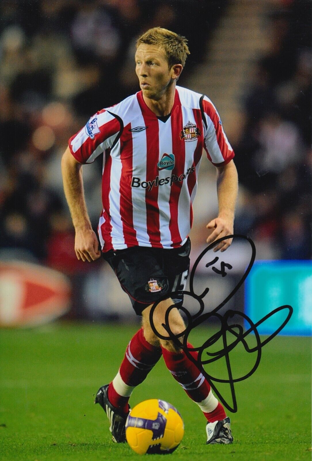 Danny Collins Hand Signed 12x8 Photo Poster painting - Sunderland Football Autograph 1.