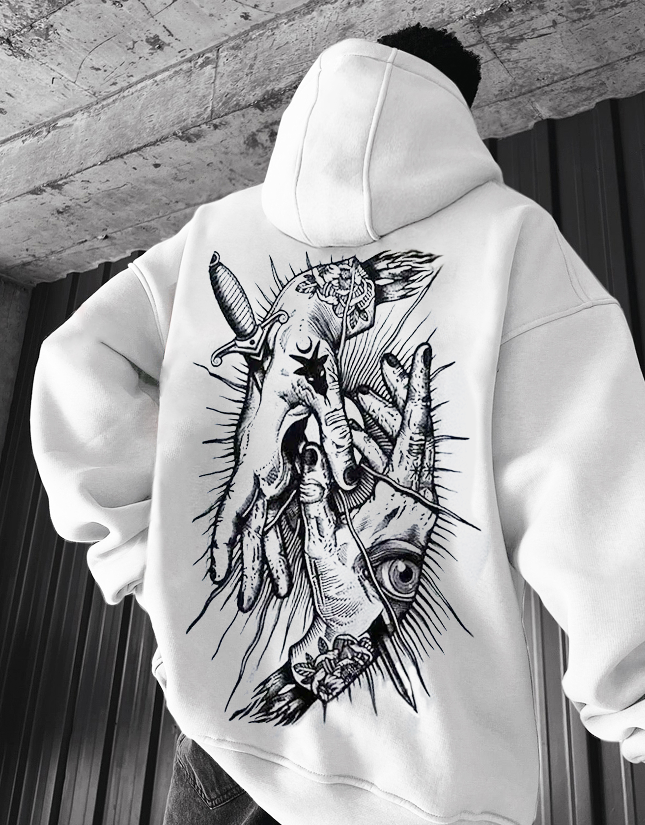 Devil Goat Tattoo Hands Hoodie / TECHWEAR CLUB / Techwear