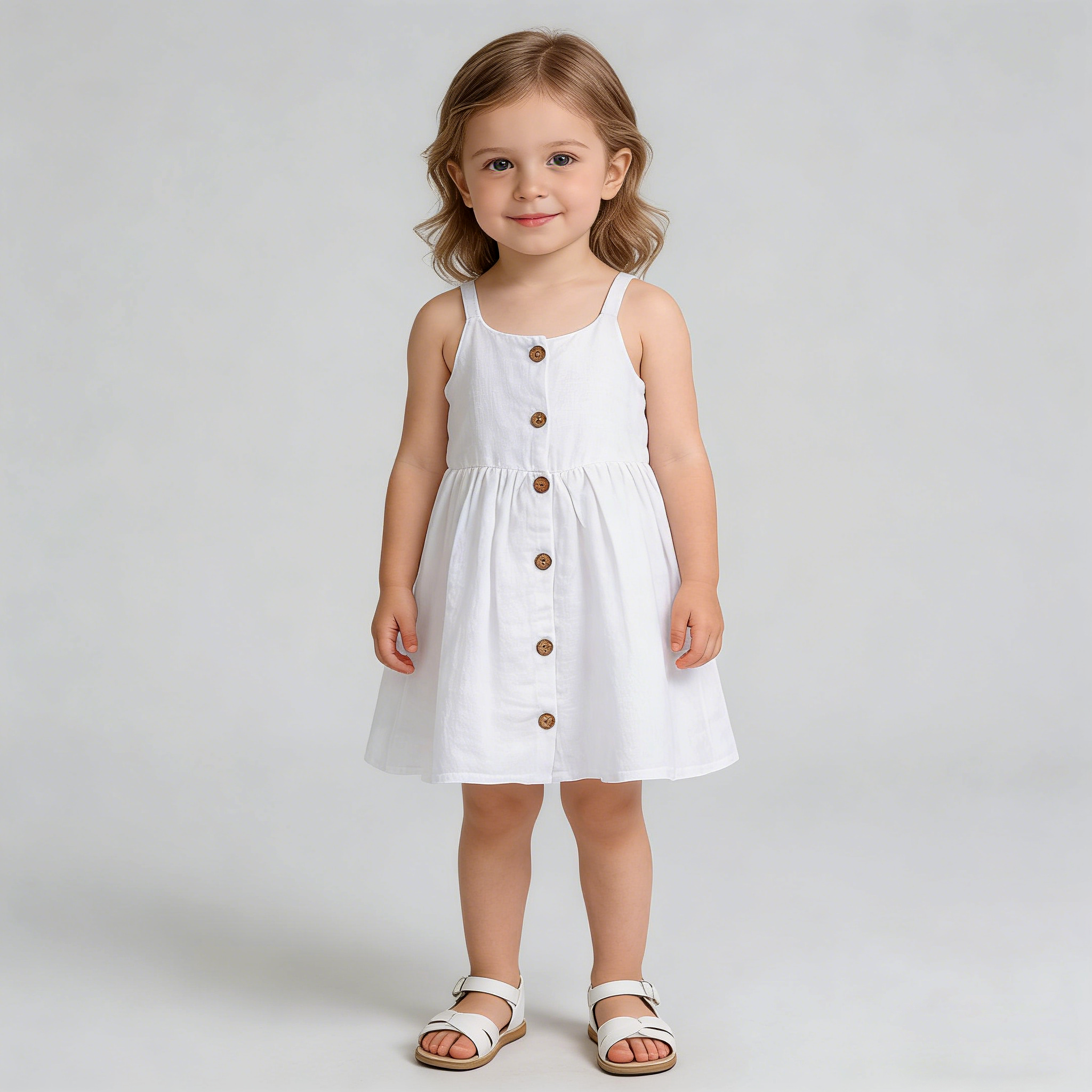 Minimalist Linen Girls' Dress REAL SILK LIFE