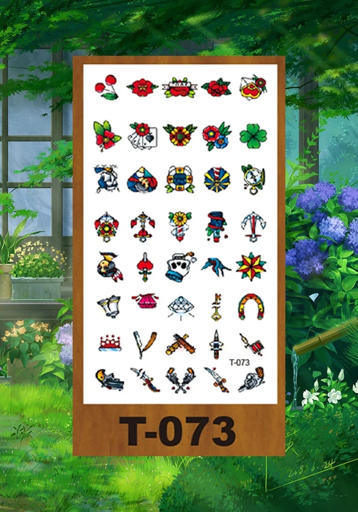 Drop Shipping Small Temporary Tattoo Stickers Expression Wolf Antlers Cartoon Girl Kid Arm Buttock Abdomen Neck Ankles Art Tatoo