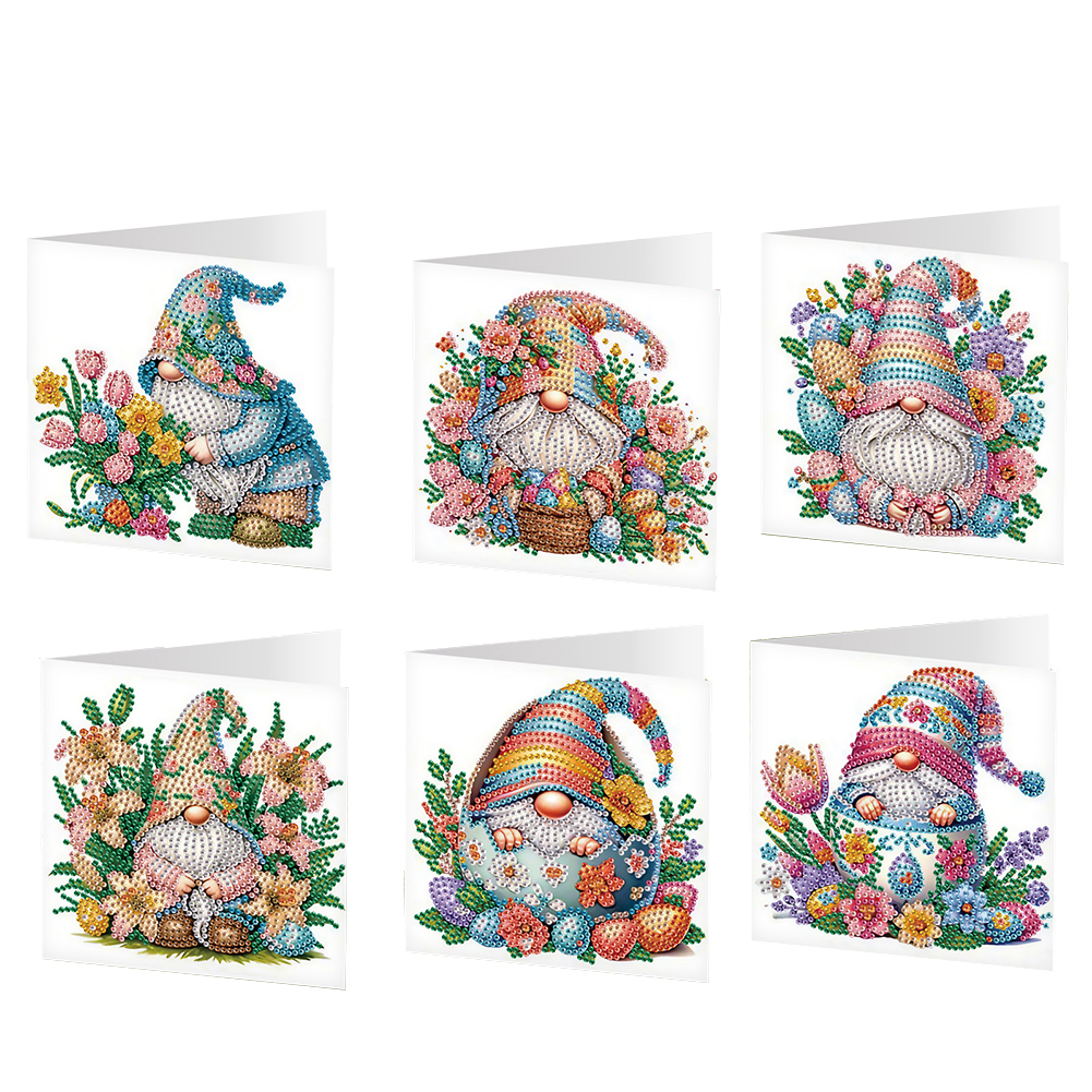 6pcs Easter Diamond Painting Greeting Cards DIY Handmade Arts Crafts for Easter