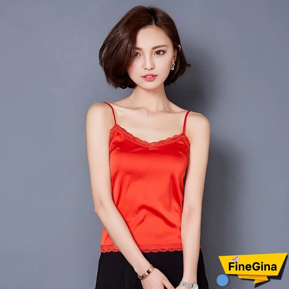 Christmas Gift Crop Top Clothes Canotta Donna Estiva Tropical womens tank tops Silk Women Shirt Camis Sleeveless Blusa Summer Feminina