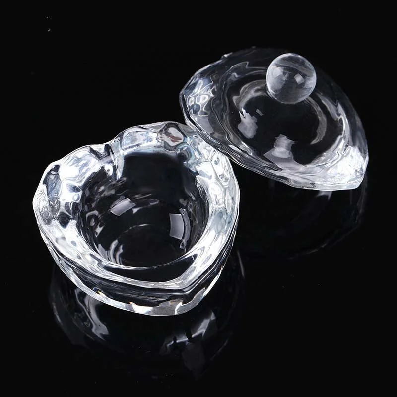 1PC Crystal Glass Acrylic Acrylic Powder Liquid Nail Cup Dappen Dish Lid Bowl Cup Holder Equipment  Nail Tools-Nail Inspo