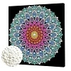 Lotusperlen-Mandala DIY-Perlenmal-Kunstsets mit Rahmen f&uuml;r Erwachsene, Anf&auml;nger, Wohnwanddekoration, Perlengem&auml;lde, Bildkunst, Bastelarbeiten 25x25cm.