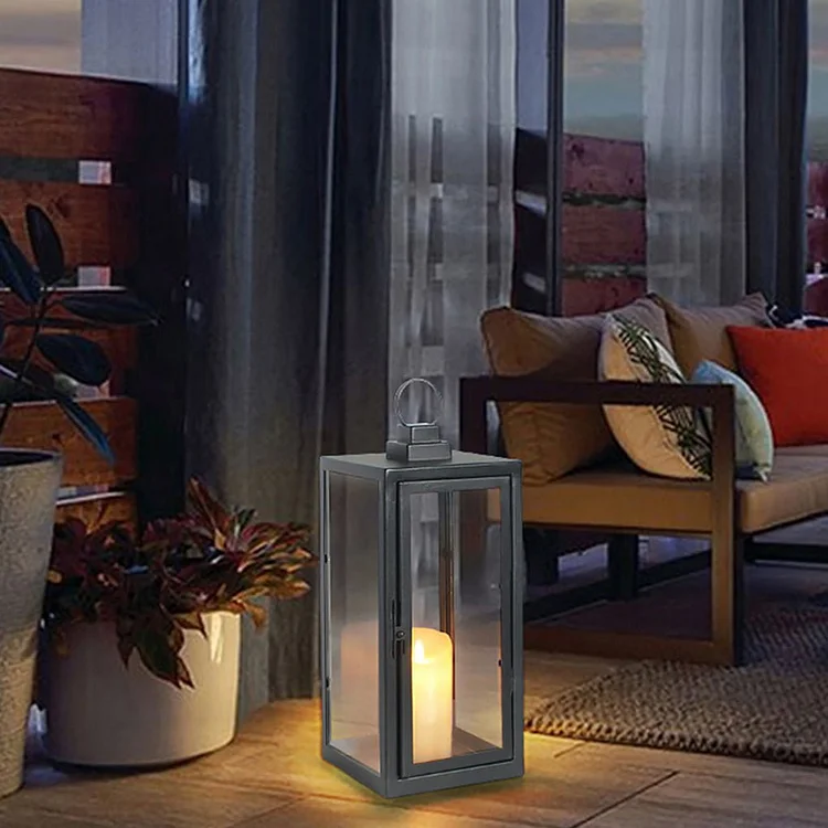 Glass Candle Holder DC 5V LED Black Modern Portable Outdoor Floor Llights - Appledas