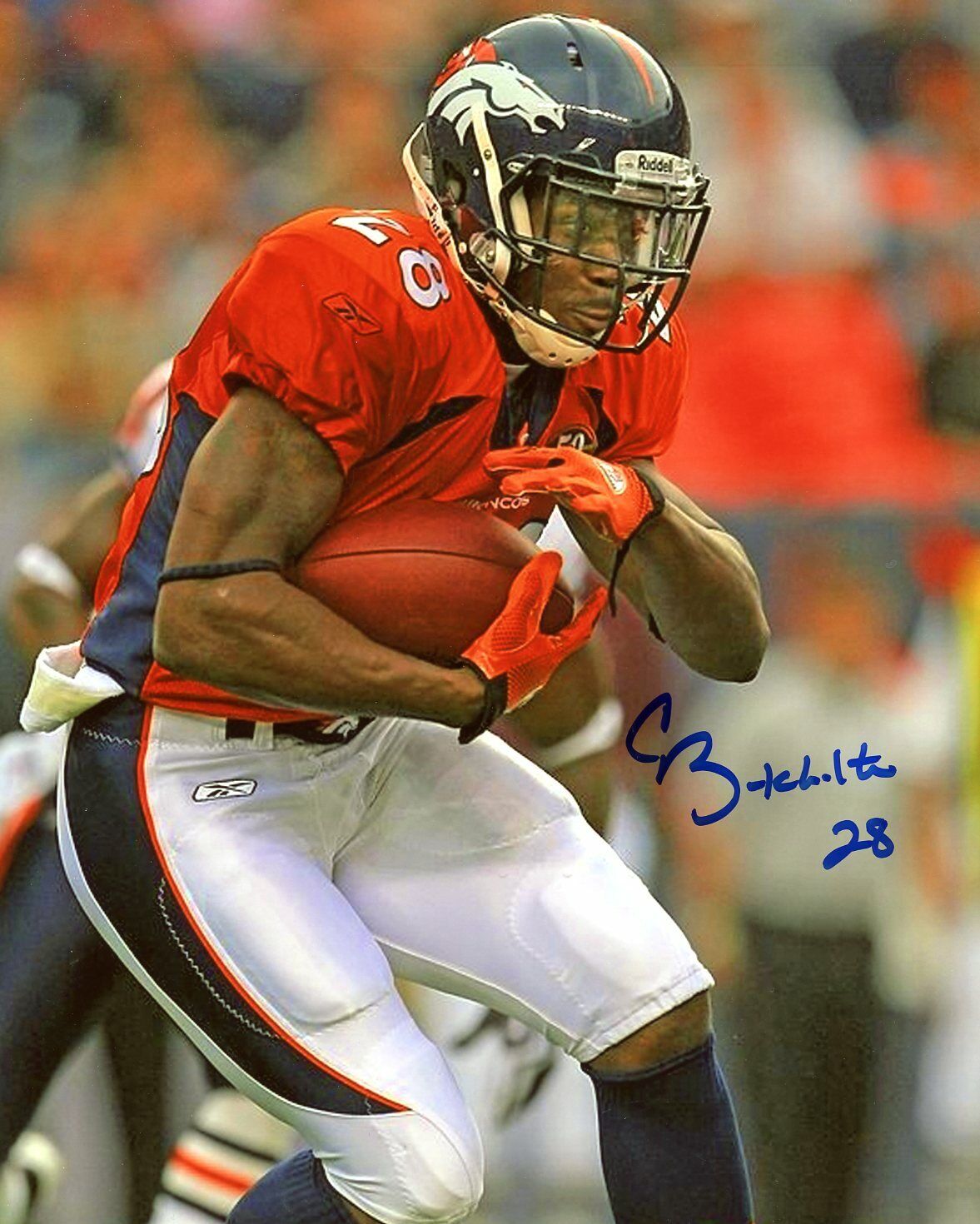 Correll Buckhalter autographed 8x10 Broncos Eagles In Person Nebraska #13