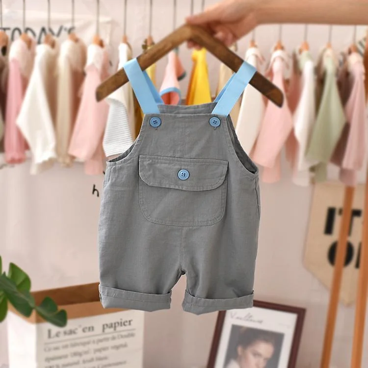 2021 Toddler Baby Boys 6M-4T Kids Summer Romper Solid One-Pieces Sleeveless Casual Jumpsuit 4 Colors