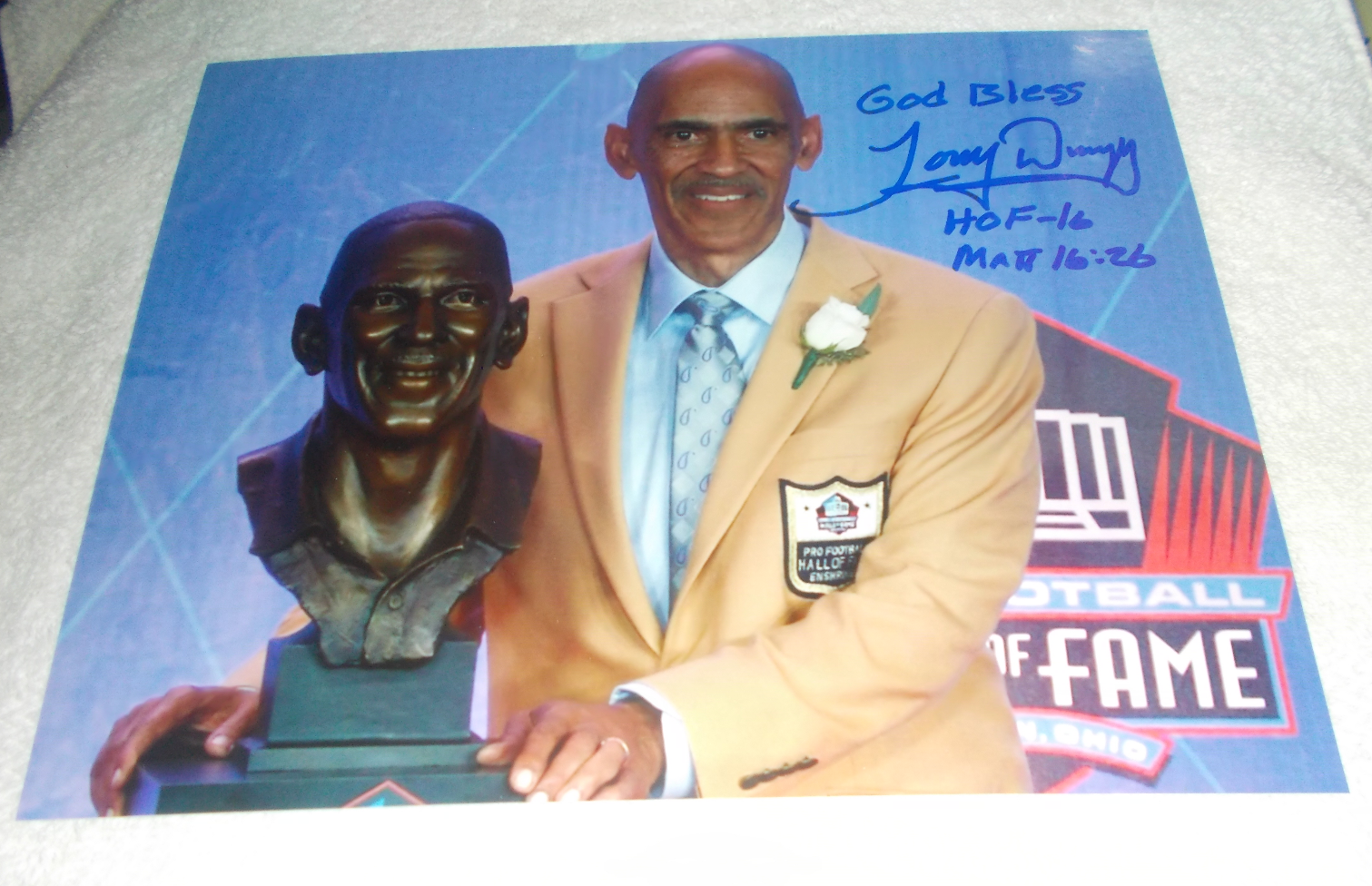 TONY DUNGY INDIANAPOLIS COLTS SIGNED AUTOGRAPHED HOF 8x10 Photo Poster painting COA BUCCANEERS