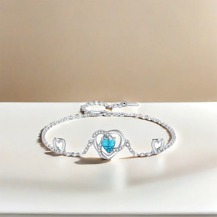 For Daughter-In-Law -  A Link Can Never Be Undone Turquoise Love Bracelet