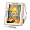 (17x22cm)Lamp DIY Pearl Painting Art Kits for Adults Home Wall Decor Pearl Art Painting With Wooden Frame
