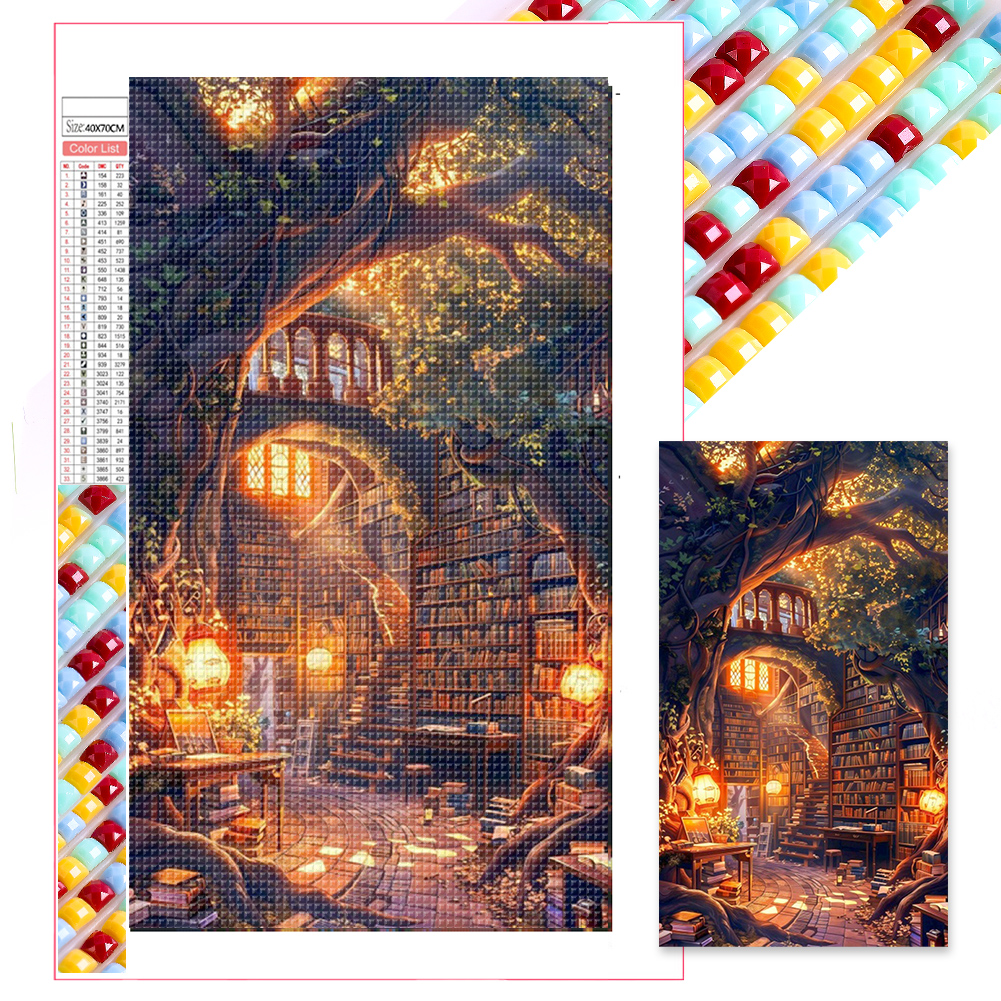 Bookstore 40*70cm(picture) full square drill diamond painting