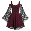 Women's Plus Size Dress Lace Sling Tube Top Gothic Retro Dress
