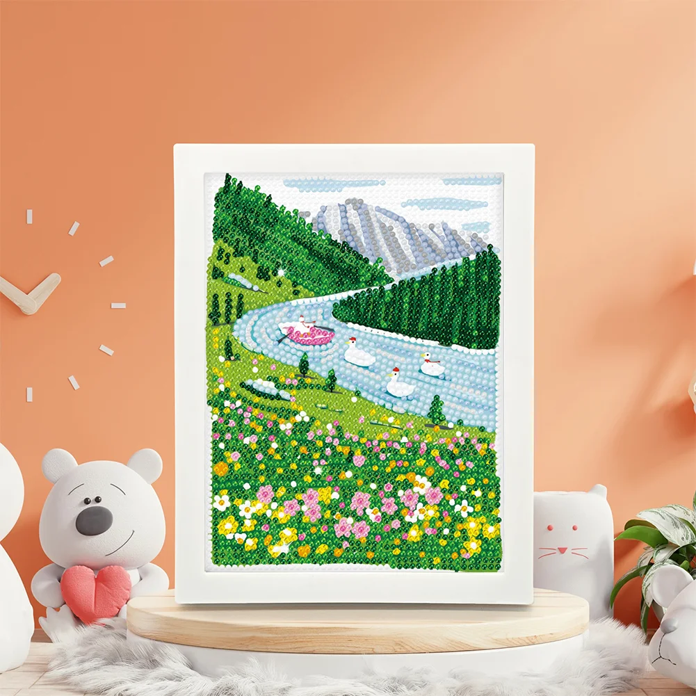 DIY Landscape Full Drill Diamond Painting for Beginners(Canvas|15*20cm)【with Plastic Frame】