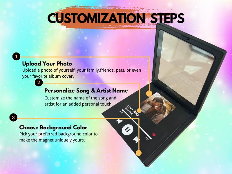 Dyoart Custom Music Fridge Sticker with Photo, Personalized Album Cover Magnets