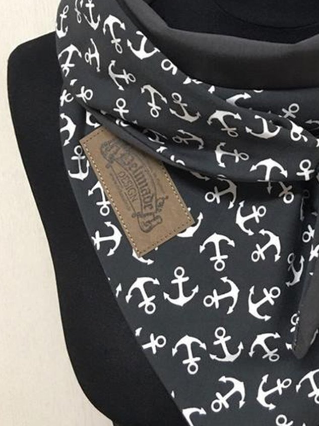 Wrap Scarf Grey Anchor Scarves & Shawls