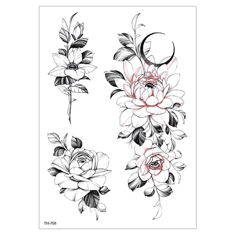 Waterproof TemporaryTattoo Sticker For Men Women Tiger Wolf Death Skull Temporary Tattoo Fake Henna Skeleton King Animal Tatoo