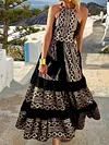 Retro Backless Condole Belt Maxi Dress