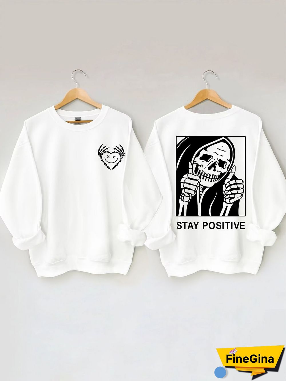 Stay Positive With Skeleton Sweatshirt
