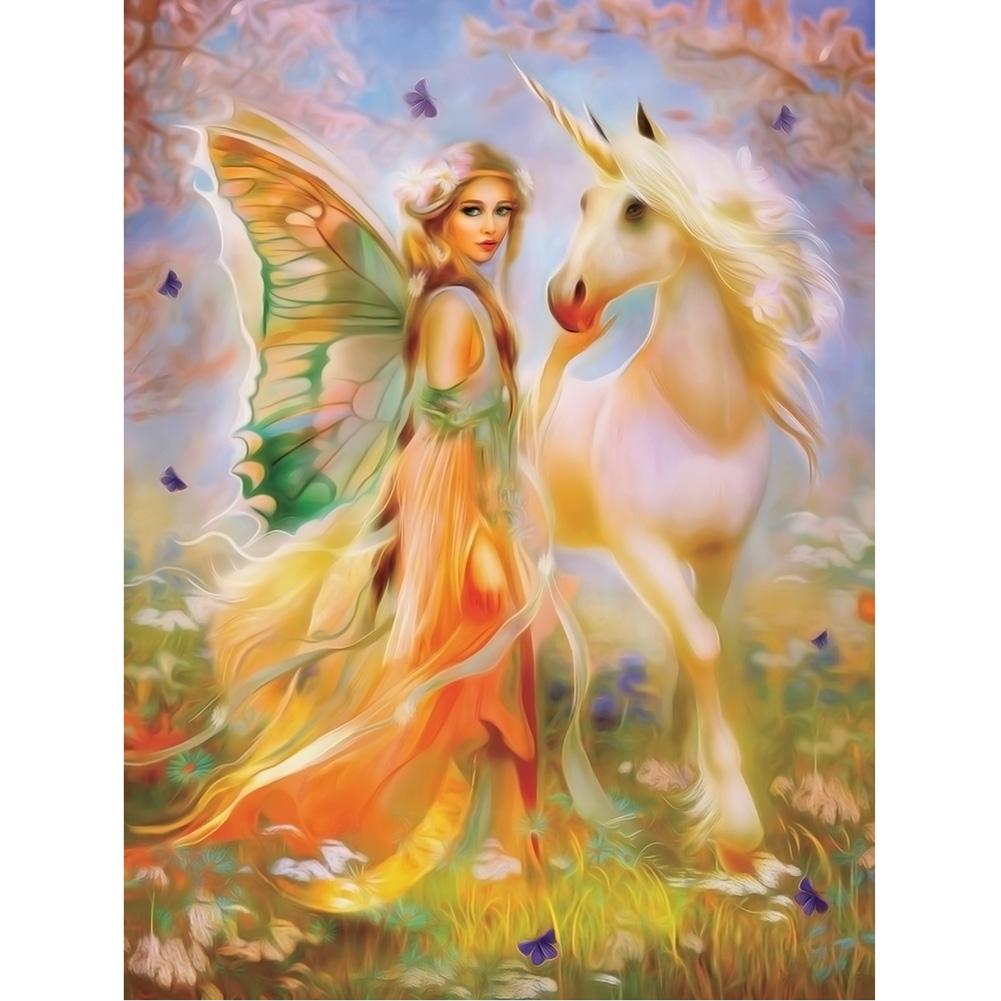

30*40CM - Girl Animal - Round Drill Diamond Painting, 501 Original