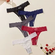 Boycrud 3PCS Women Sexy Lace Panties Low-waist  Temptation Underwear T-Back Thong Female G String Breathable Lingerie Briefs Embroidery