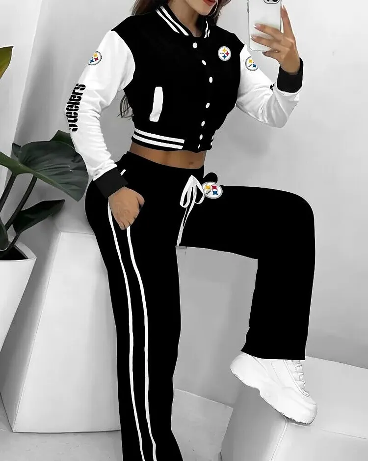 Pittsburgh Steelers 3D Printed Varsity Jacket Set
