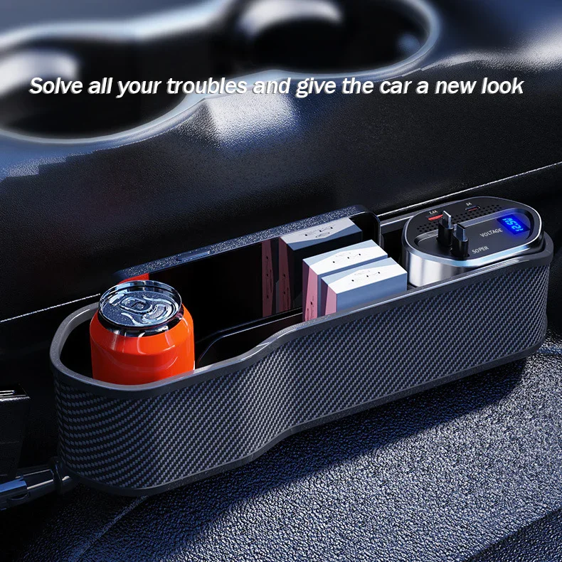 Super Fast Charging Car Charger Car Seat Seam Multifunctional Storage Box