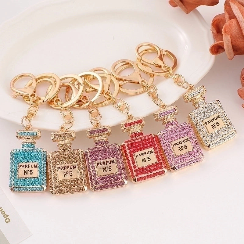 Fashion Letter Square Alloy Inlay Rhinestones Women’s Bag Pendant Keychain 1 Piece