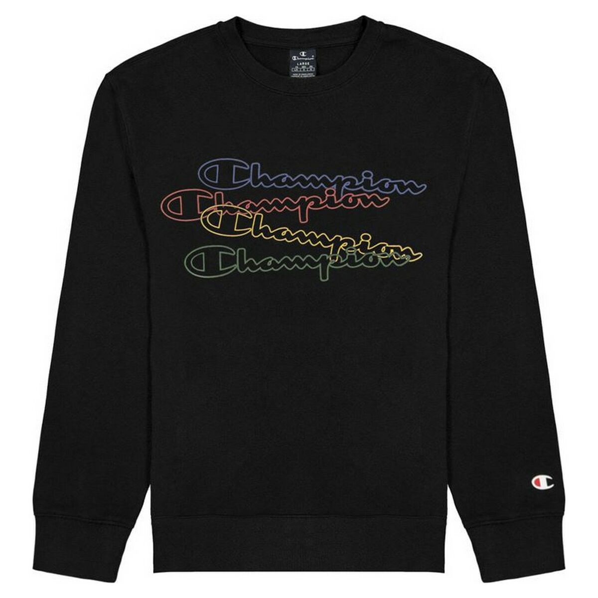 Children&rsquo;s Sweatshirt Champion Crewneck Script Logo Boy Black