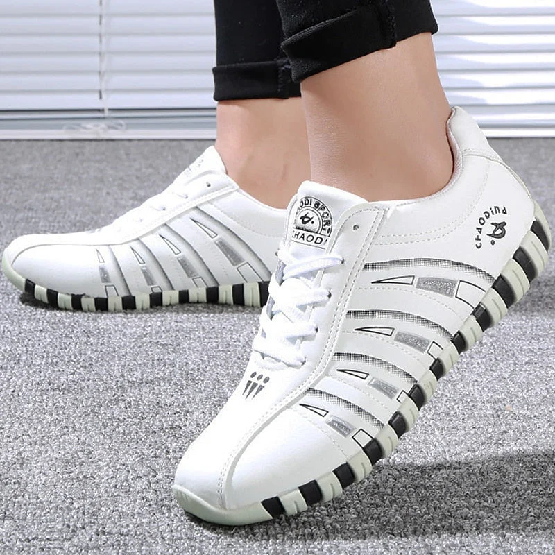Women's sneakers Sports shoes woman Fashion Striped Lace up Running Casual shoes women Trainers Comfortable Size 41 Sturdy Sole