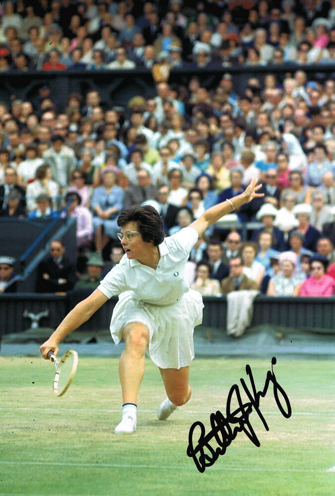 Billie Jean King SIGNED Tennis Autograph 12x8 Photo Poster painting AFTAL