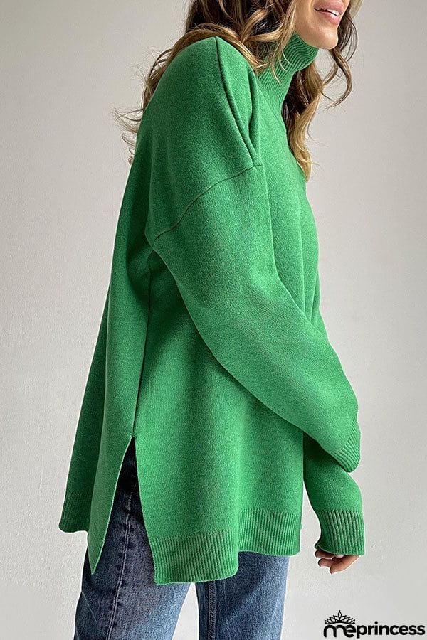 turtleneck loose knit sweater
