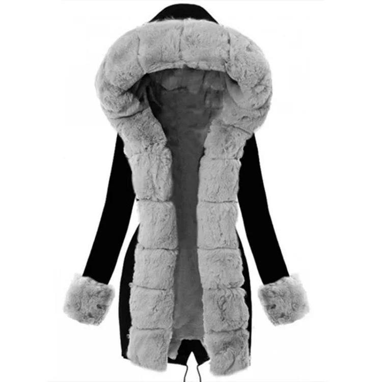 Hooded Drawstring Parka Coat