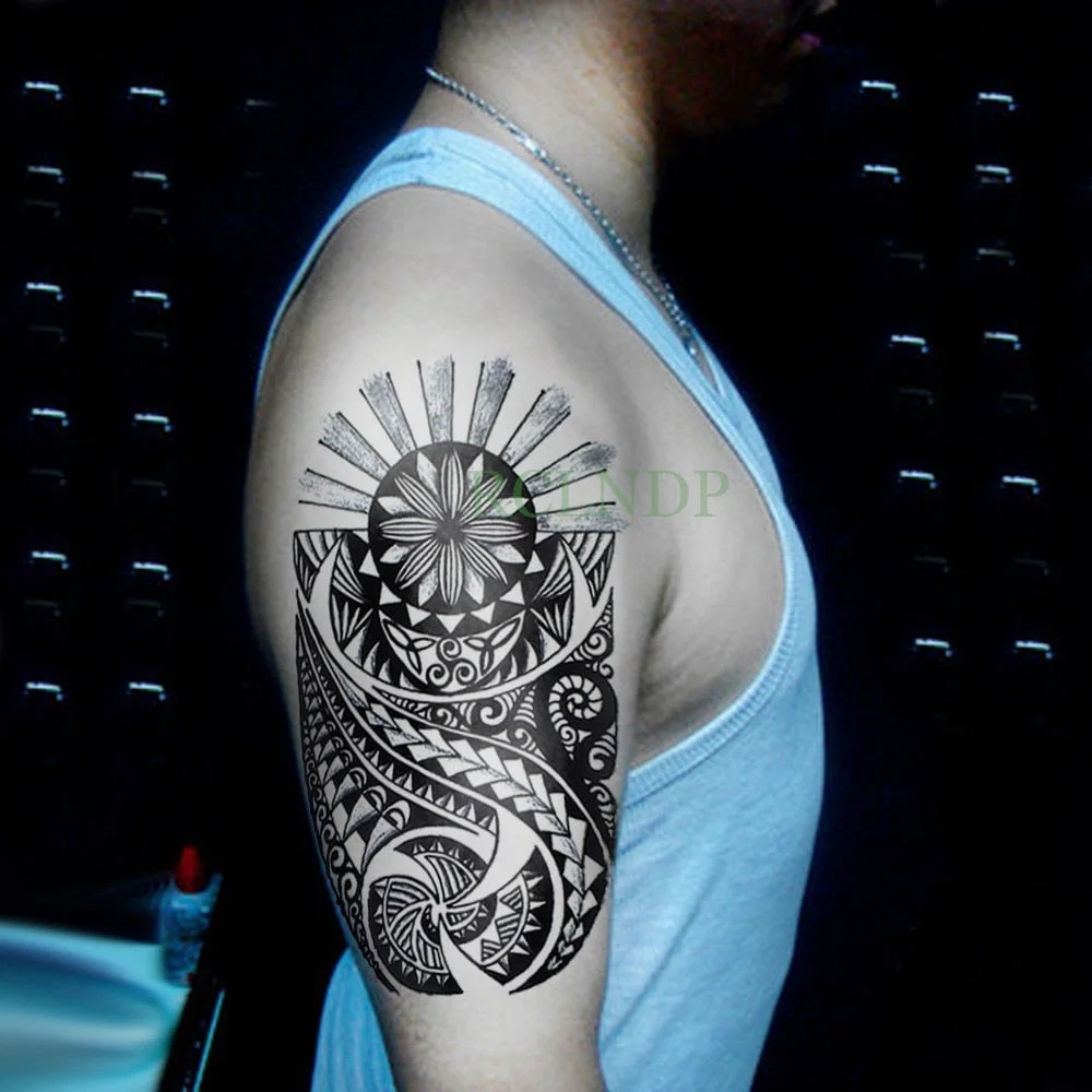 Waterproof Temporary Tattoo Sticker Halloween cool Tribal totem fake tatto Sex flash tatoo tatouage Stickers for girl women men