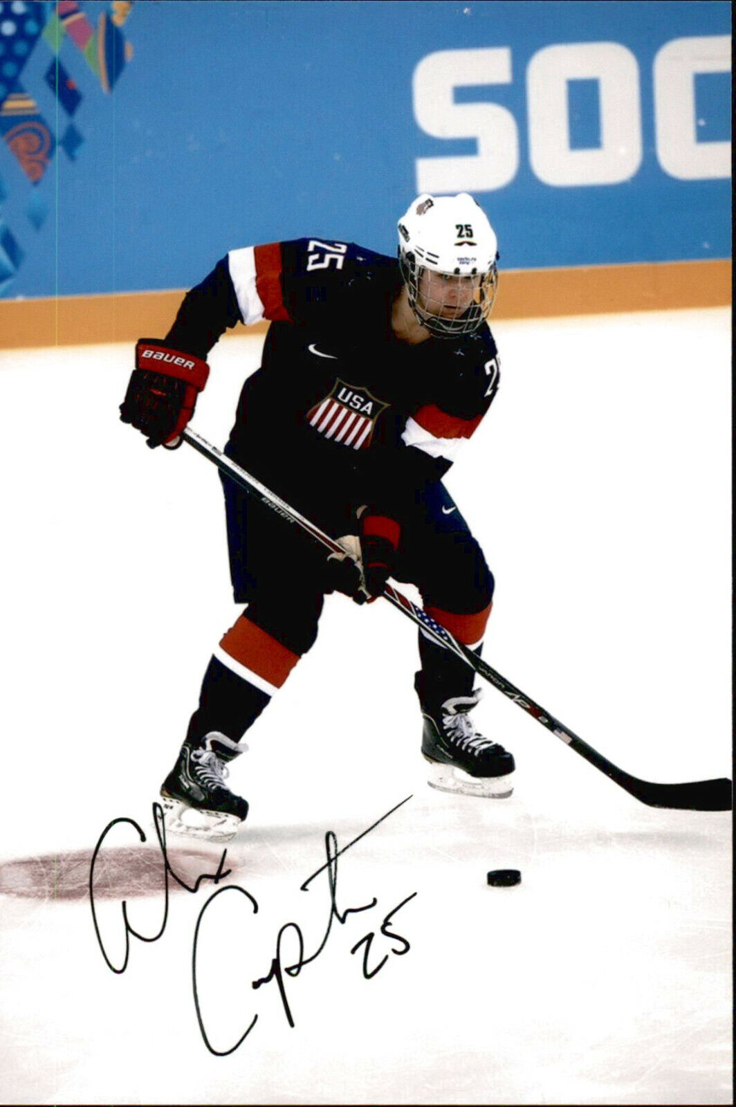 Alex Carpenter SIGNED 4x6 Photo Poster painting WOMEN'S HOCKEY / USA SILVER MEDAL OLYMPICS #3